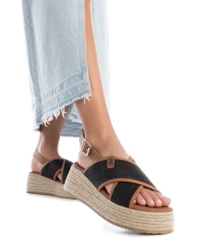 Дамски черни сандали с платформа REFRESH