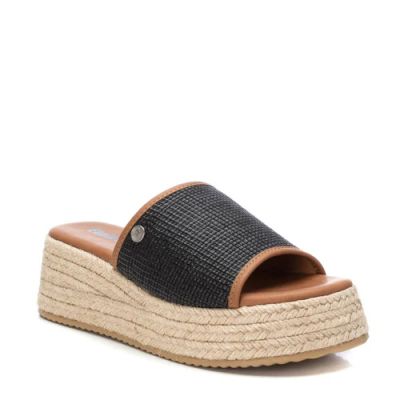 Дамски черни чехли с платформа REFRESH