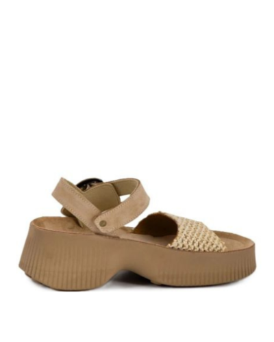 Дамски бежови сандали на платформа FANTASY