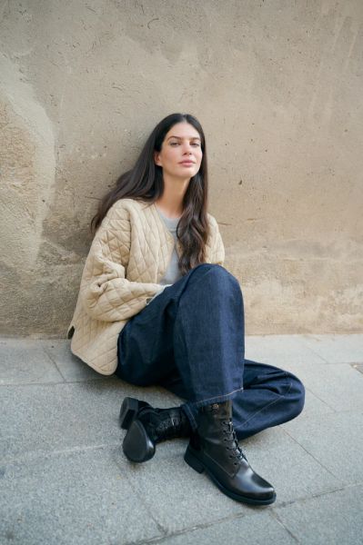 Дамски черни кожени боти REGARDE LE CIEL