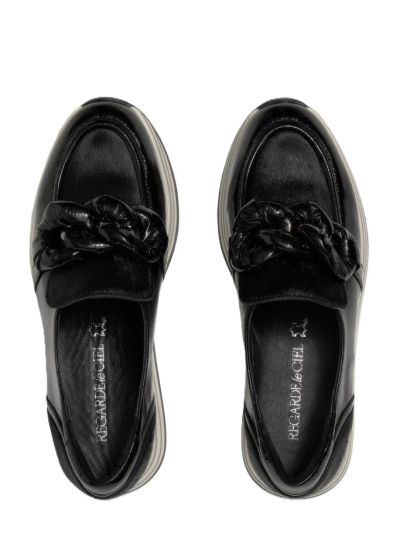 Дамски черни мокасини на платформа REGARDE LE CIEL