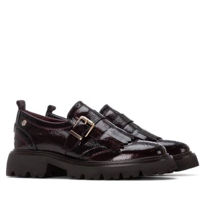 Дамски мокасини бордо лак CARMELA