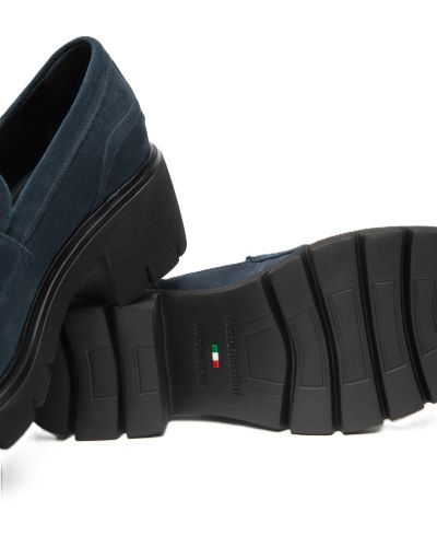 Дамски тъмносини велурени мокасини NeroGiardini