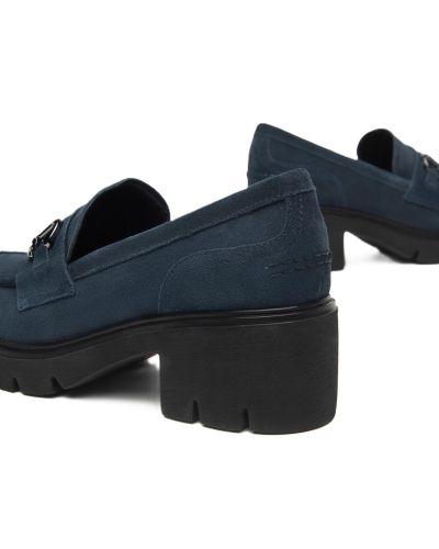 Дамски тъмносини велурени мокасини NeroGiardini