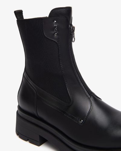 Дамски черни кожени боти NeroGiardini