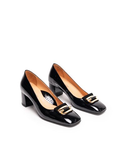 Дамски черни обувки лак DFC RELAX