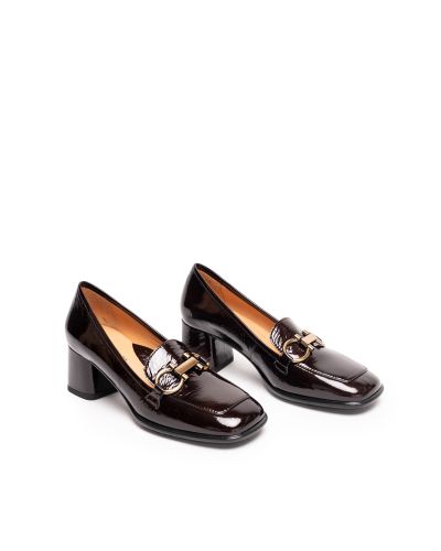 Дамски кафяви обувки лак DFC RELAX