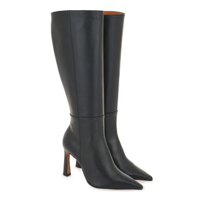 Дамски черни кожени ботуши ANGEL ALARCON