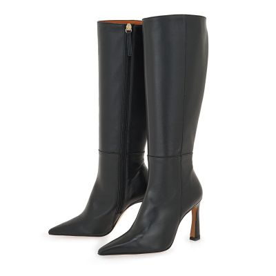 Дамски черни кожени ботуши ANGEL ALARCON