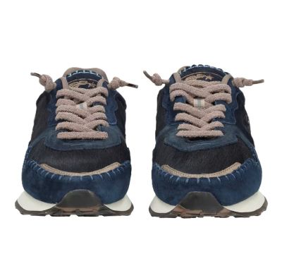 Дамски тъмносини кожени маратонки MARIPE