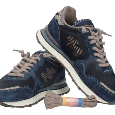 Дамски тъмносини кожени маратонки MARIPE