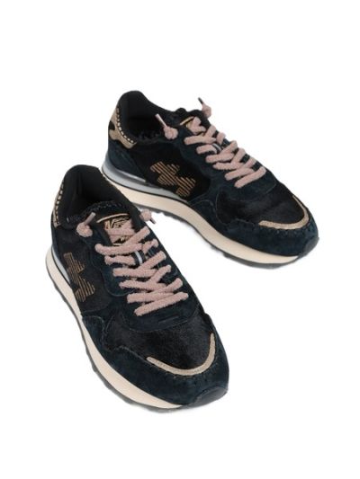 Дамски черни кожени маратонки MARIPE