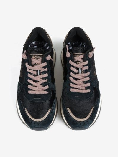 Дамски черни кожени маратонки MARIPE