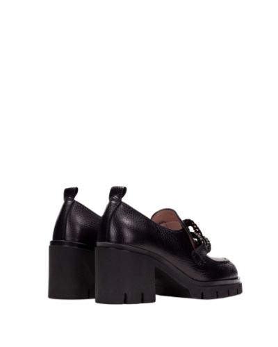 Дамски черни кожени мокасини HISPANITAS