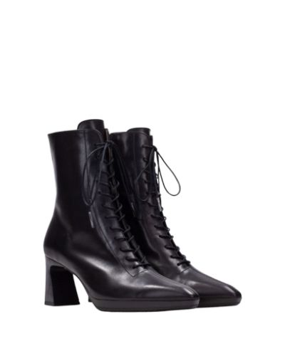 Дамски черни кожени боти HISPANITAS