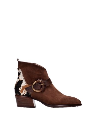 Дамски кафяви велурени боти HISPANITAS