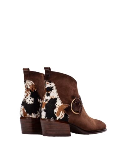 Дамски кафяви велурени боти HISPANITAS