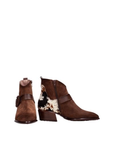 Дамски кафяви велурени боти HISPANITAS