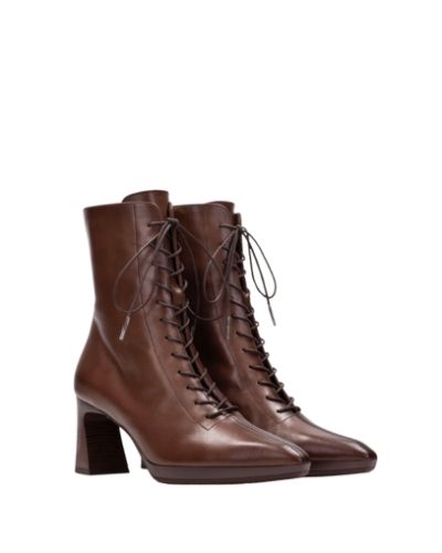 Дамски кафяви кожени боти HISPANITAS