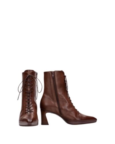 Дамски кафяви кожени боти HISPANITAS