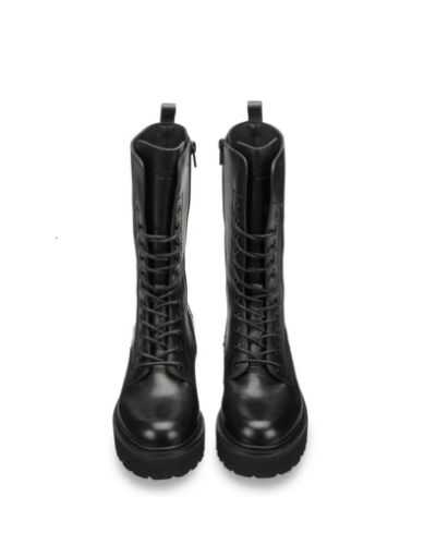 Дамски черни кожени кубинки CULT