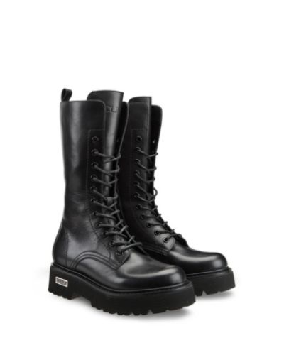 Дамски черни кожени кубинки CULT