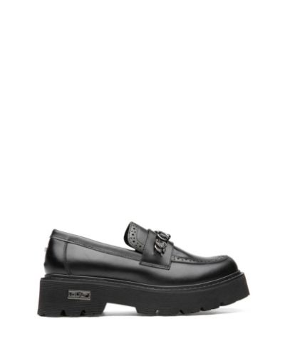 Дамски черни кожени мокасини CULT