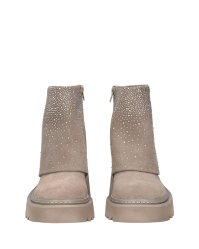 Дамски бежови велурени боти TOSCA BLU