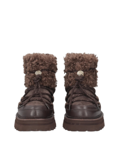 Дамски тъмнокафяви кожени боти TOSCA BLU