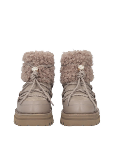 Дамски бежови кожени боти TOSCA BLU