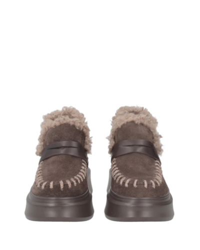 Дамски тъмнокафяви велурени боти TOSCA BLU