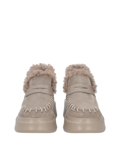 Дамски бежови велурени боти TOSCA BLU