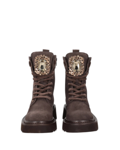 Дамски тъмнокафяви велурени боти TOSCA BLU