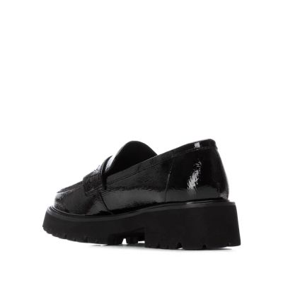 Дамски черни мокасини лак CARMELA 