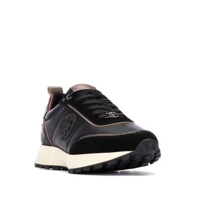 Дамски черни кожени маратонки CARMELA