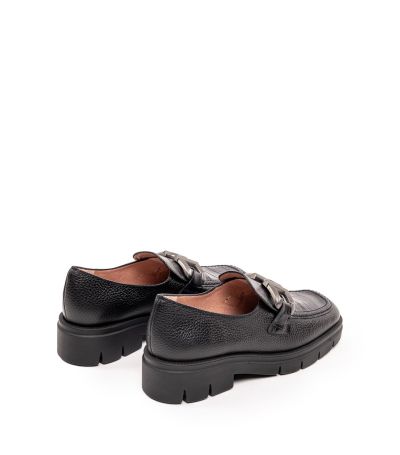 Дамски черни кожени мокасини HISPANITAS