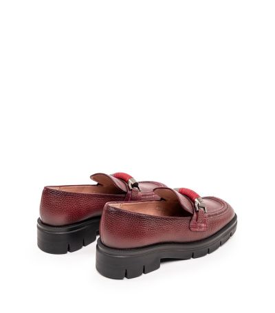 Дамски кожени мокасини бордо Hispanitas