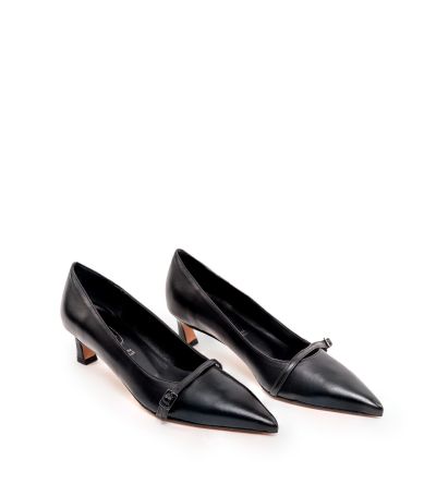 Дамски черни кожени обувки BIANCA DI