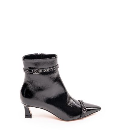 Дамски черни лачени боти BIANCA DI