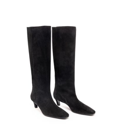 Дамски черни велурени ботуши BIANCA DI