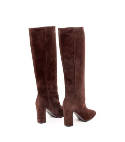 Дамски кафяви велурени ботуши BIANCA DI